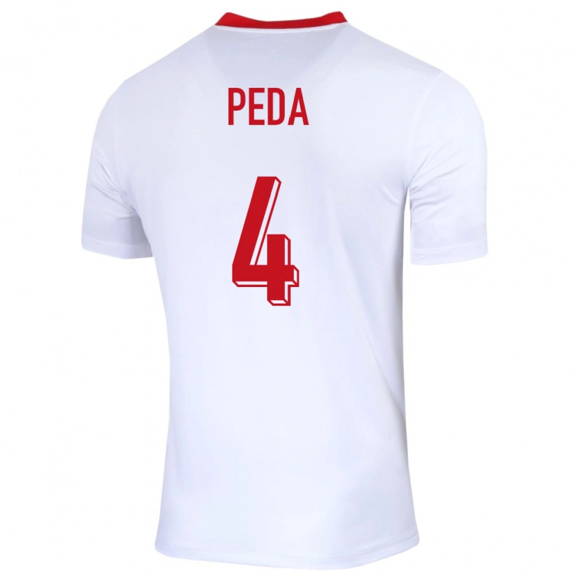 Danxen Børn Polen Patryk Peda #4 Hvid Hjemmebane Spillertrøjer 24-26 Trøje T-Shirt