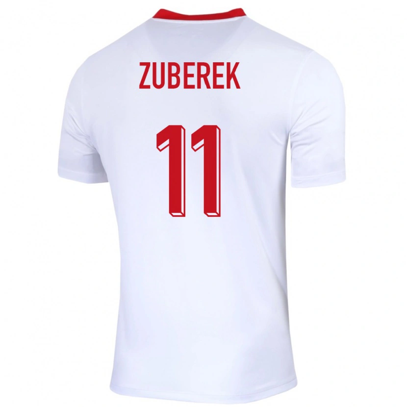 Danxen Børn Polen Jan Żuberek #11 Hvid Hjemmebane Spillertrøjer 24-26 Trøje T-Shirt