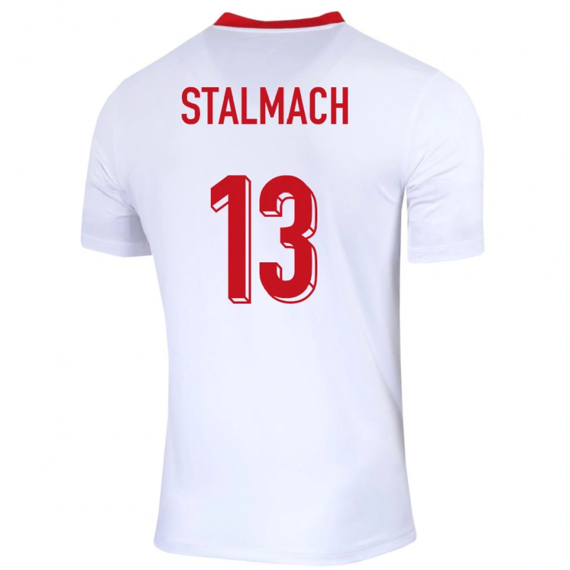 Danxen Børn Polen Dariusz Stalmach #13 Hvid Hjemmebane Spillertrøjer 24-26 Trøje T-Shirt