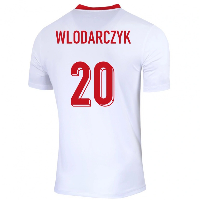 Danxen Børn Polen Szymon Wlodarczyk #20 Hvid Hjemmebane Spillertrøjer 24-26 Trøje T-Shirt