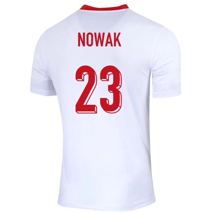 Danxen Børn Polen Wiktor Nowak #23 Hvid Hjemmebane Spillertrøjer 24-26 Trøje T-Shirt