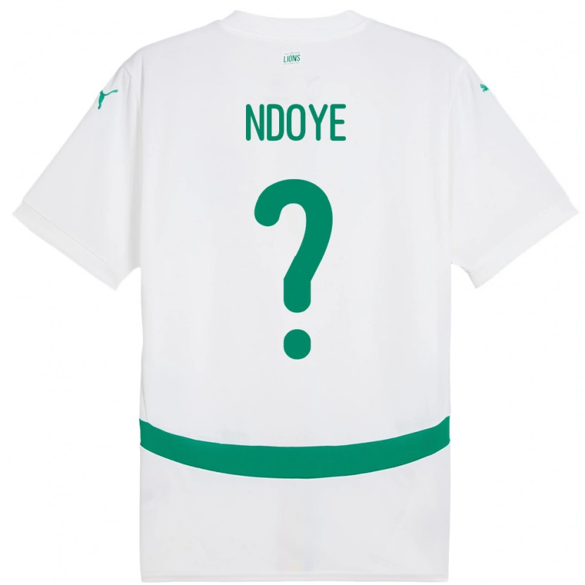 Danxen Børn Senegal Cheikh Ndoye #0 Hvid Hjemmebane Spillertrøjer 24-26 Trøje T-Shirt