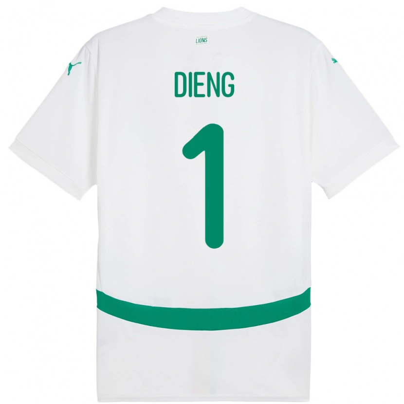 Danxen Børn Senegal Pape Dieng #1 Hvid Hjemmebane Spillertrøjer 24-26 Trøje T-Shirt