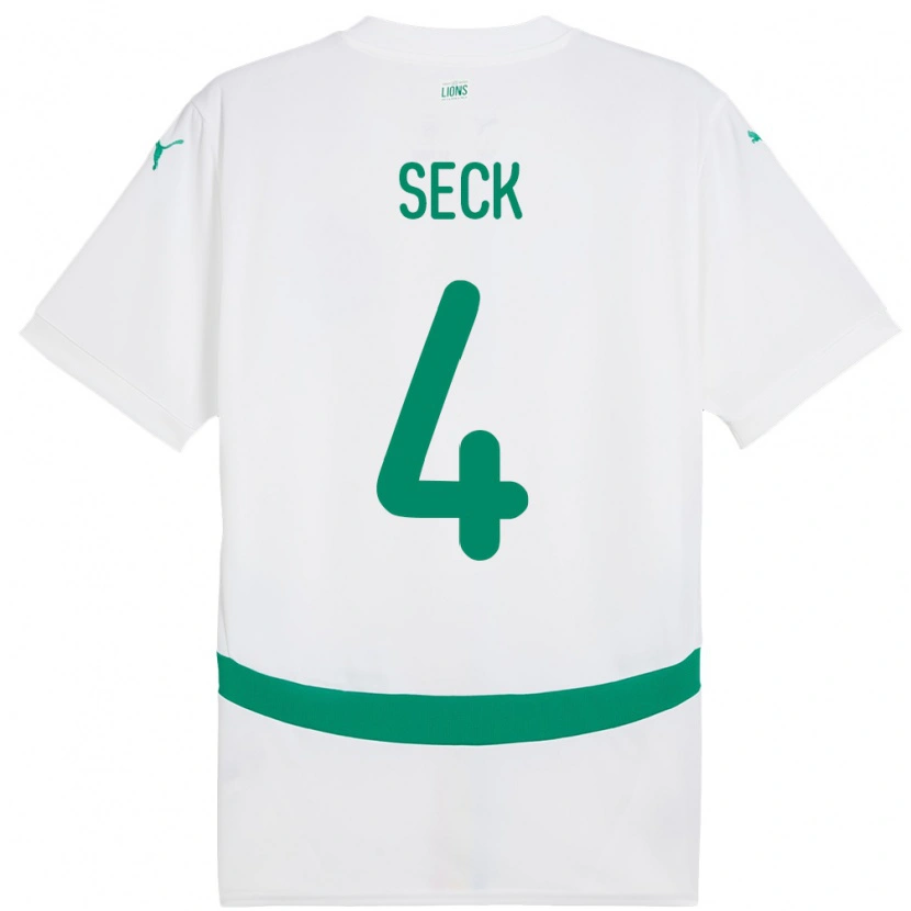 Danxen Børn Senegal Abdoulaye Seck #4 Hvid Hjemmebane Spillertrøjer 24-26 Trøje T-Shirt