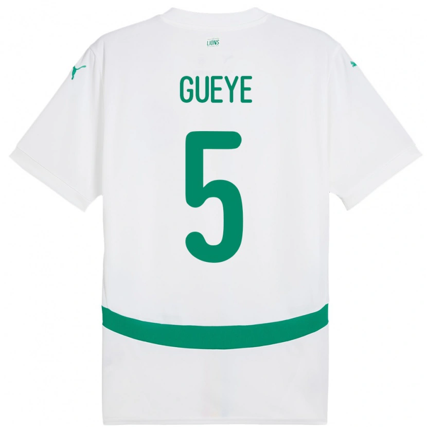 Danxen Børn Senegal Idrissa Gueye #5 Hvid Hjemmebane Spillertrøjer 24-26 Trøje T-Shirt