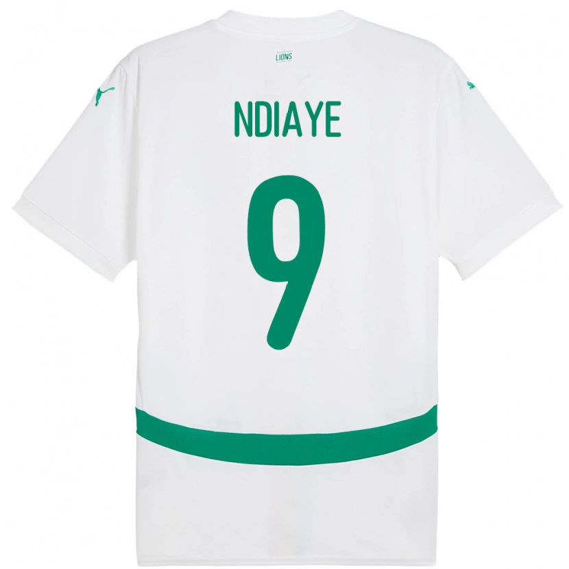 Danxen Børn Senegal Cherif Ndiaye #9 Hvid Hjemmebane Spillertrøjer 24-26 Trøje T-Shirt