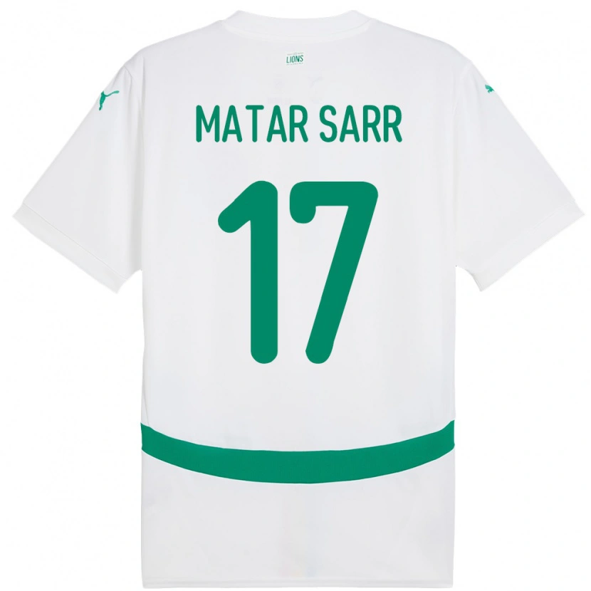 Danxen Børn Senegal Pape Matar Sarr #17 Hvid Hjemmebane Spillertrøjer 24-26 Trøje T-Shirt