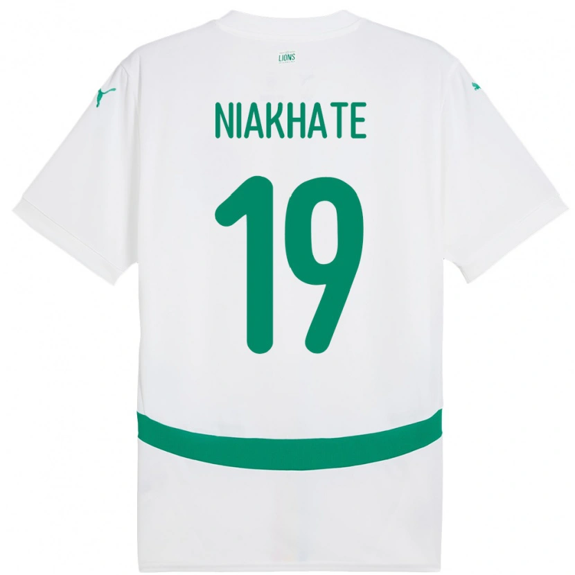 Danxen Børn Senegal Moussa Niakhaté #19 Hvid Hjemmebane Spillertrøjer 24-26 Trøje T-Shirt