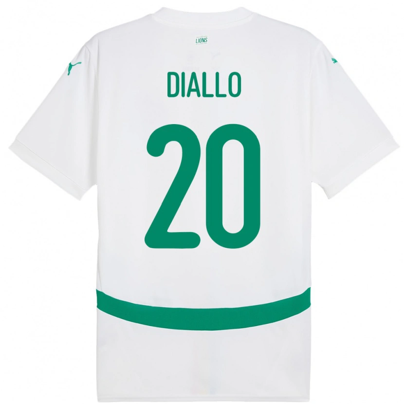 Danxen Børn Senegal Habib Diallo #20 Hvid Hjemmebane Spillertrøjer 24-26 Trøje T-Shirt