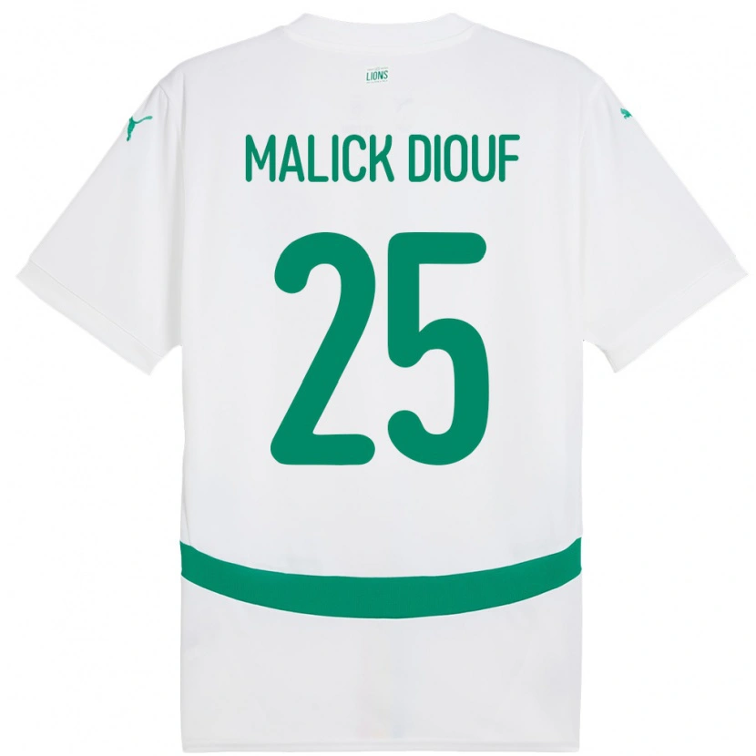 Danxen Børn Senegal El Hadji Malick Diouf #25 Hvid Hjemmebane Spillertrøjer 24-26 Trøje T-Shirt