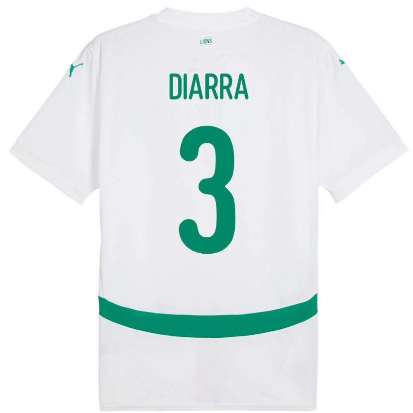 Danxen Børn Senegal Djibril Diarra #3 Hvid Hjemmebane Spillertrøjer 24-26 Trøje T-Shirt