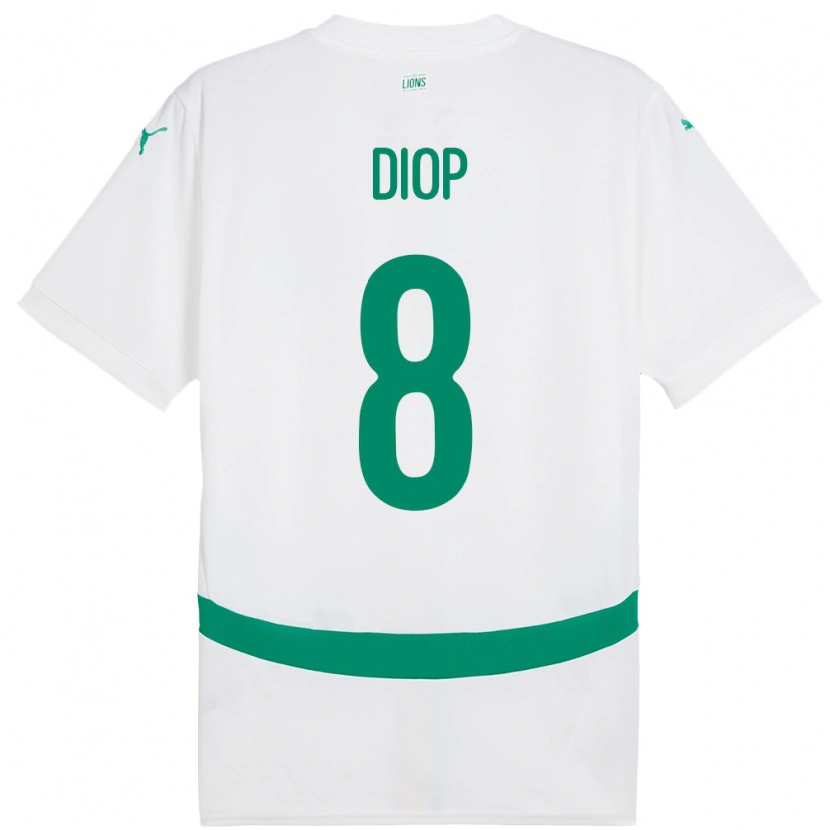 Danxen Børn Senegal Amidou Diop #8 Hvid Hjemmebane Spillertrøjer 24-26 Trøje T-Shirt