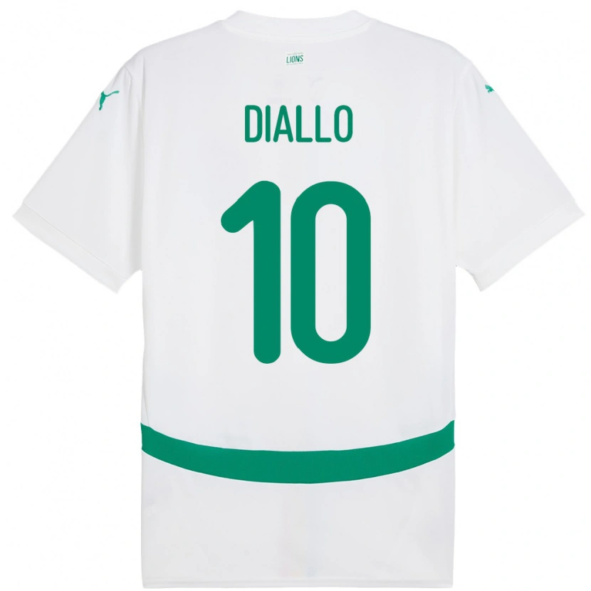 Danxen Børn Senegal Samba Diallo #10 Hvid Hjemmebane Spillertrøjer 24-26 Trøje T-Shirt