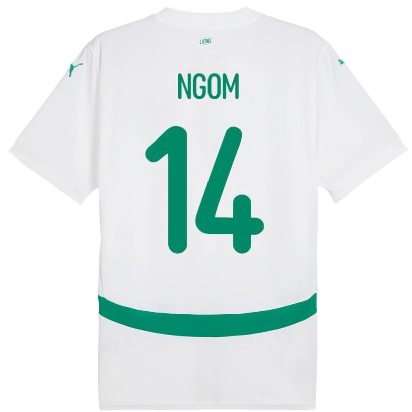 Danxen Børn Senegal Libasse Ngom #14 Hvid Hjemmebane Spillertrøjer 24-26 Trøje T-Shirt