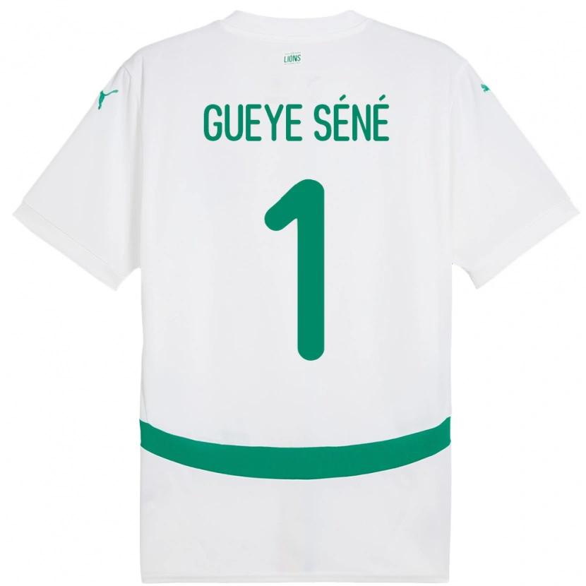 Danxen Børn Senegal Thiaba Gueye Sene #1 Hvid Hjemmebane Spillertrøjer 24-26 Trøje T-Shirt