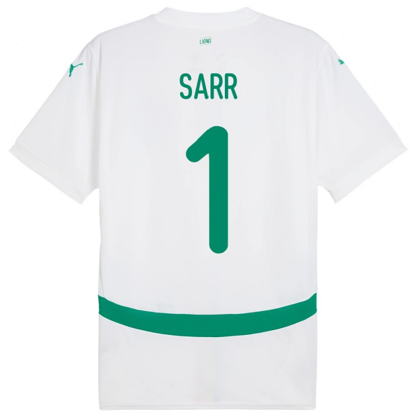 Danxen Børn Senegal Cheikh Sarr #1 Hvid Hjemmebane Spillertrøjer 24-26 Trøje T-Shirt