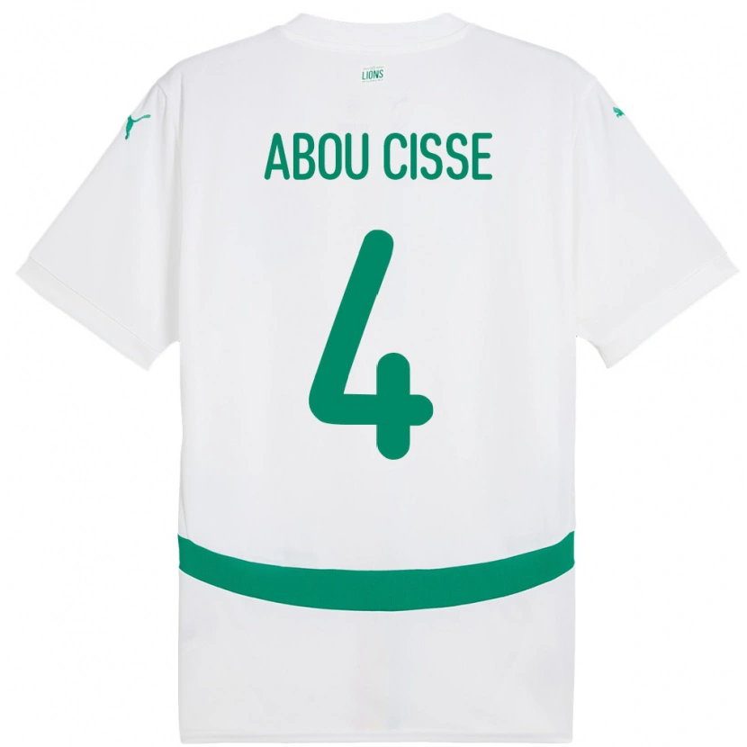 Danxen Børn Senegal Pape Abou Cisse #4 Hvid Hjemmebane Spillertrøjer 24-26 Trøje T-Shirt