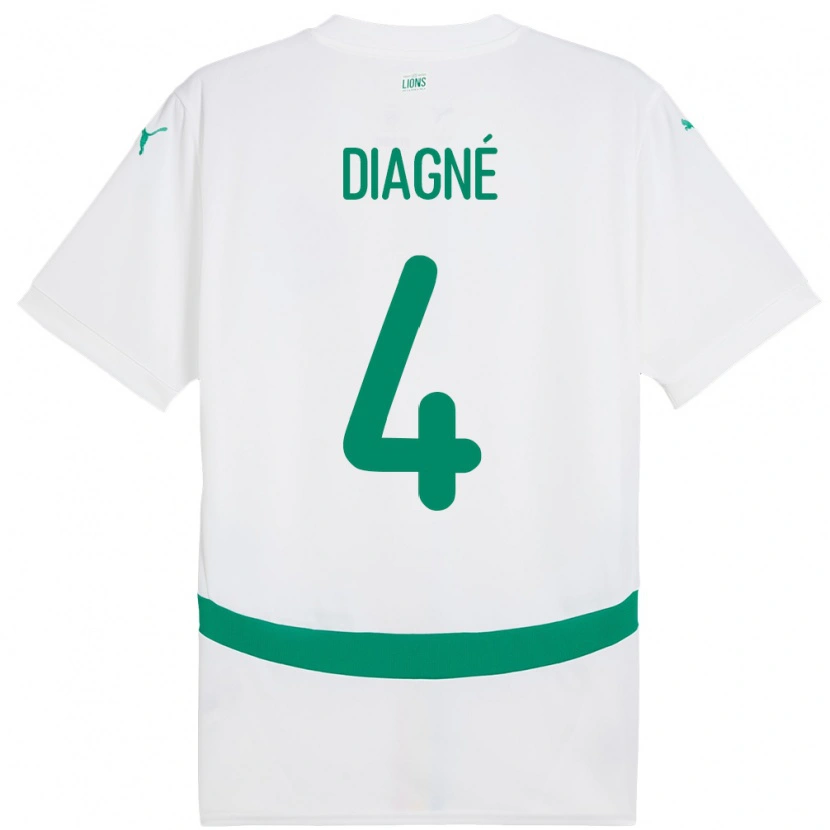 Danxen Børn Senegal Cavin Diagne #4 Hvid Hjemmebane Spillertrøjer 24-26 Trøje T-Shirt