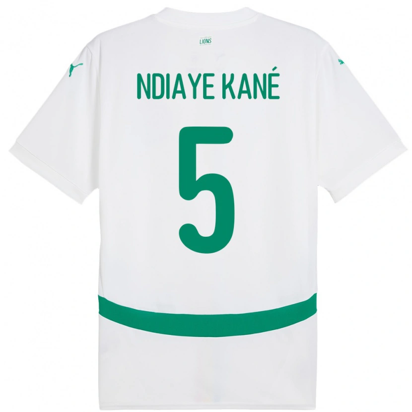 Danxen Børn Senegal Ndeye Ndiaye Kane #5 Hvid Hjemmebane Spillertrøjer 24-26 Trøje T-Shirt