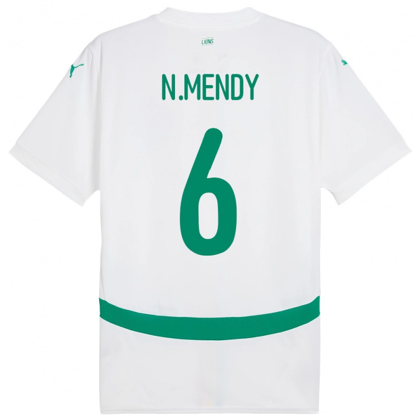 Danxen Børn Senegal Nampalys Mendy #6 Hvid Hjemmebane Spillertrøjer 24-26 Trøje T-Shirt