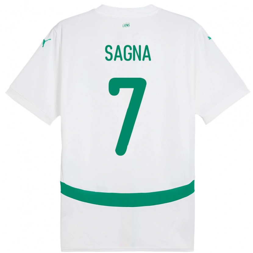 Danxen Børn Senegal Amadou Sagna #7 Hvid Hjemmebane Spillertrøjer 24-26 Trøje T-Shirt