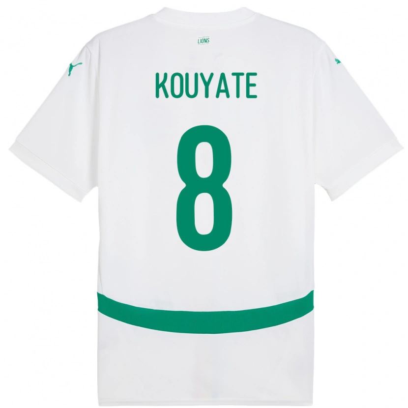 Danxen Børn Senegal Cheikhou Kouyate #8 Hvid Hjemmebane Spillertrøjer 24-26 Trøje T-Shirt