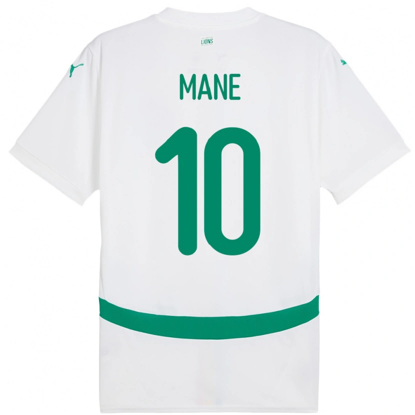 Danxen Børn Senegal Sadio Mane #10 Hvid Hjemmebane Spillertrøjer 24-26 Trøje T-Shirt