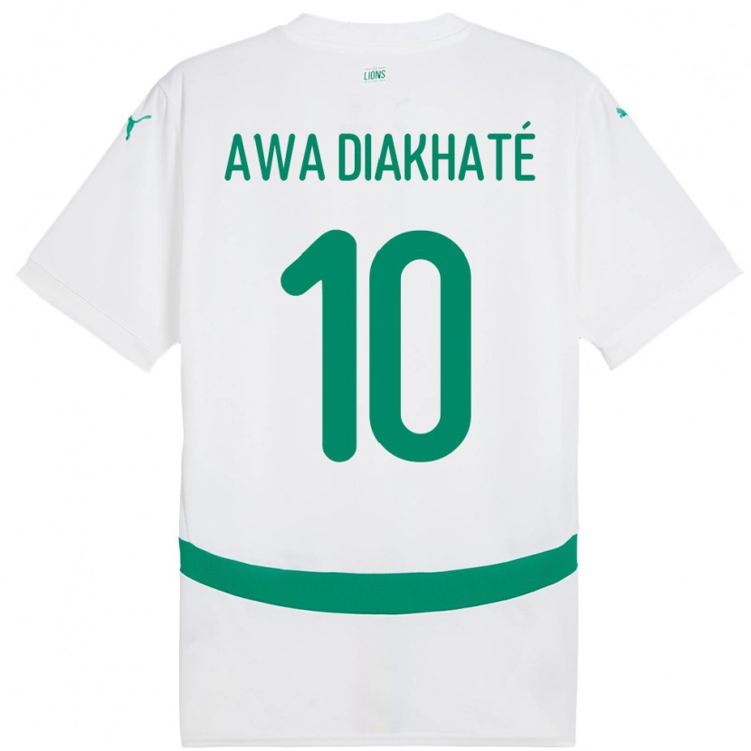 Danxen Børn Senegal Ndeye Awa Diakhate #10 Hvid Hjemmebane Spillertrøjer 24-26 Trøje T-Shirt