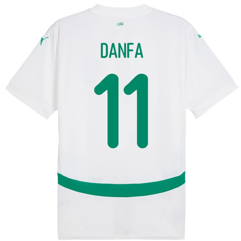 Danxen Børn Senegal Mamadou Danfa #11 Hvid Hjemmebane Spillertrøjer 24-26 Trøje T-Shirt