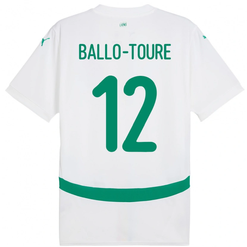 Danxen Børn Senegal Fode Ballo-Toure #12 Hvid Hjemmebane Spillertrøjer 24-26 Trøje T-Shirt