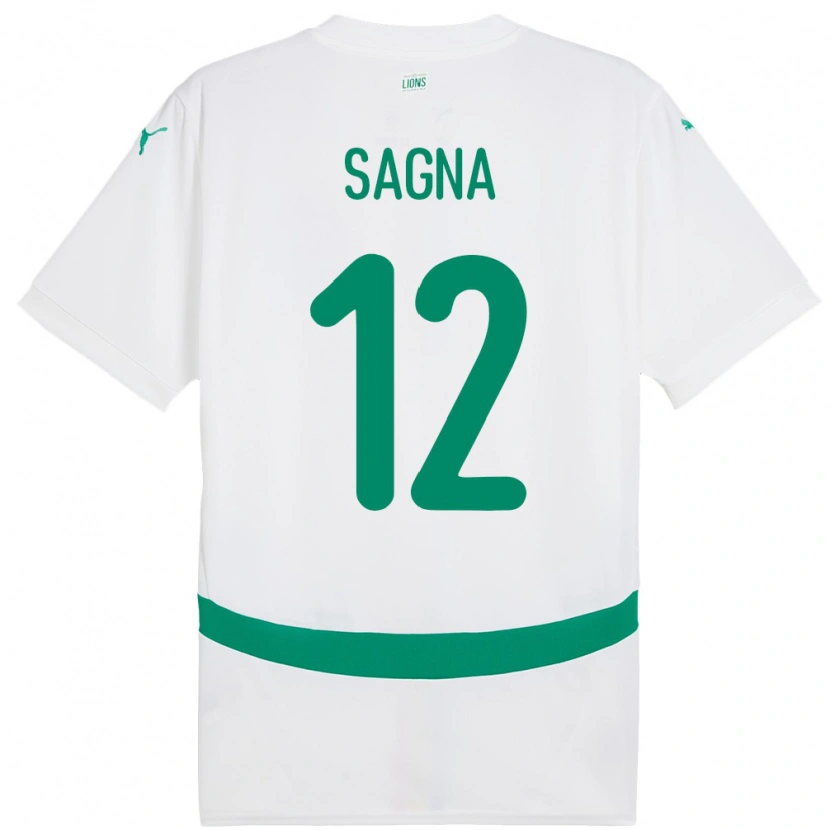 Danxen Børn Senegal Safietou Sagna #12 Hvid Hjemmebane Spillertrøjer 24-26 Trøje T-Shirt