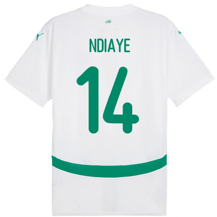 Danxen Børn Senegal Salimata Ndiaye #14 Hvid Hjemmebane Spillertrøjer 24-26 Trøje T-Shirt