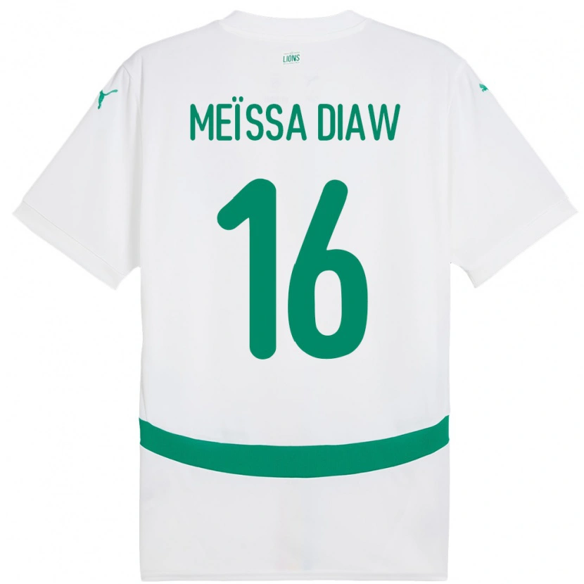 Danxen Børn Senegal Ndeye Meissa Diaw #16 Hvid Hjemmebane Spillertrøjer 24-26 Trøje T-Shirt