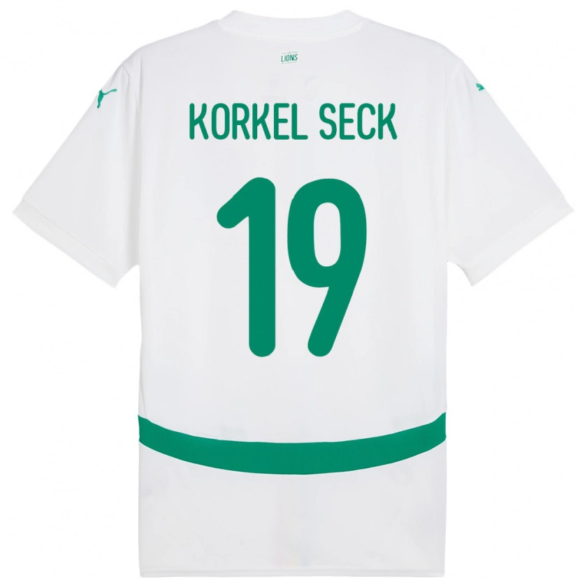 Danxen Børn Senegal Bineta Korkel Seck #19 Hvid Hjemmebane Spillertrøjer 24-26 Trøje T-Shirt