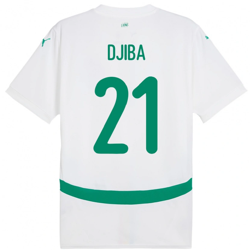 Danxen Børn Senegal Francois Djiba #21 Hvid Hjemmebane Spillertrøjer 24-26 Trøje T-Shirt