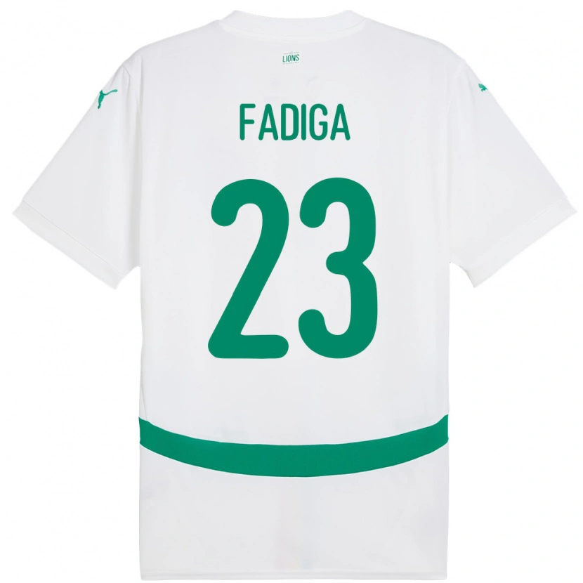 Danxen Børn Senegal Noah Fadiga #23 Hvid Hjemmebane Spillertrøjer 24-26 Trøje T-Shirt