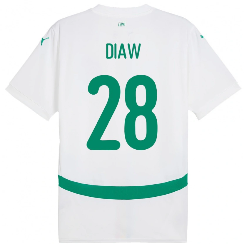 Danxen Børn Senegal Mory Diaw #28 Hvid Hjemmebane Spillertrøjer 24-26 Trøje T-Shirt