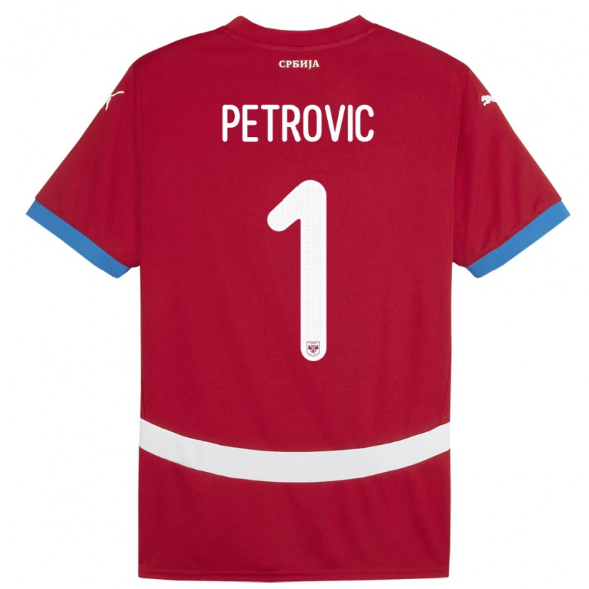 Danxen Børn Serbien Djordje Petrovic #1 Rød Hjemmebane Spillertrøjer 24-26 Trøje T-Shirt