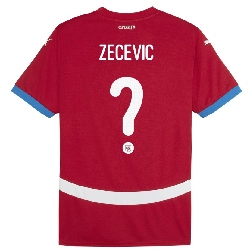 Danxen Børn Serbien Nikola Zecevic #0 Rød Hjemmebane Spillertrøjer 24-26 Trøje T-Shirt