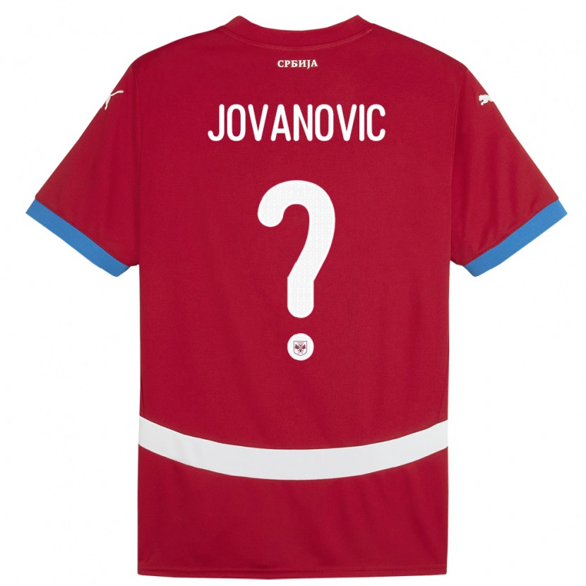 Danxen Børn Serbien Djordje Jovanovic #0 Rød Hjemmebane Spillertrøjer 24-26 Trøje T-Shirt