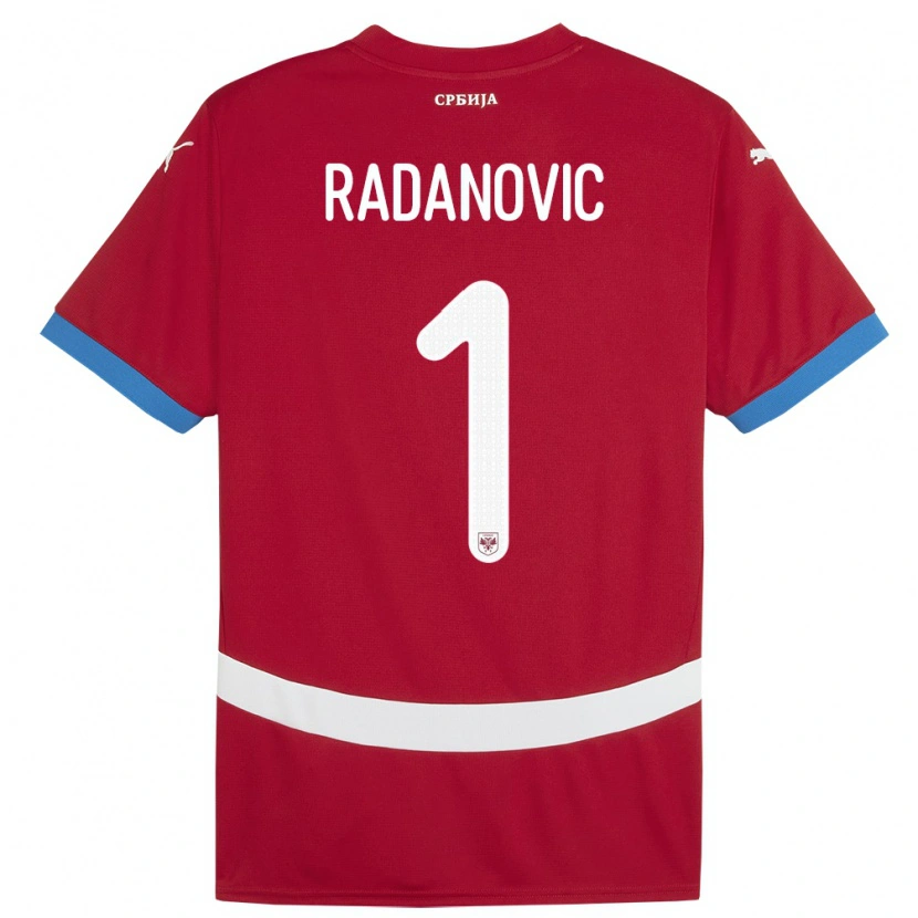 Danxen Børn Serbien Savo Radanovic #1 Rød Hjemmebane Spillertrøjer 24-26 Trøje T-Shirt