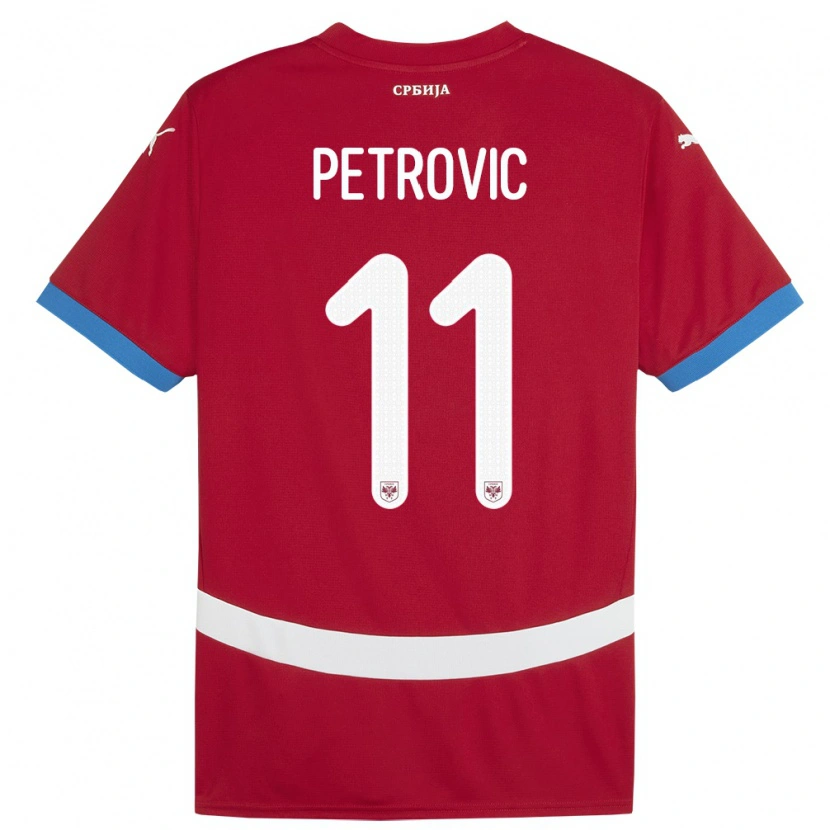 Danxen Børn Serbien Aleksa Petrovic #11 Rød Hjemmebane Spillertrøjer 24-26 Trøje T-Shirt