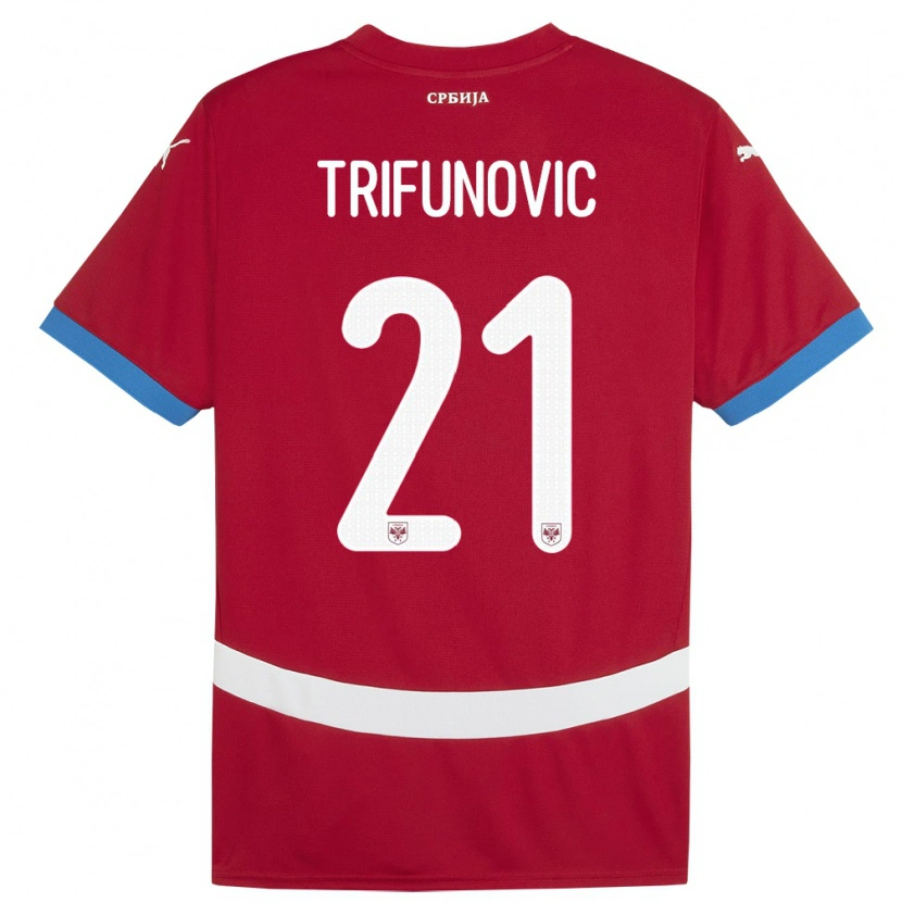 Danxen Børn Serbien Nemanja Trifunovic #21 Rød Hjemmebane Spillertrøjer 24-26 Trøje T-Shirt