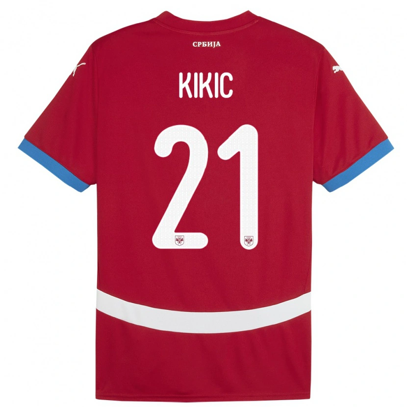 Danxen Børn Serbien Uros Kikic #21 Rød Hjemmebane Spillertrøjer 24-26 Trøje T-Shirt