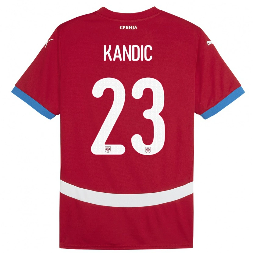 Danxen Børn Serbien Marko Kandic #23 Rød Hjemmebane Spillertrøjer 24-26 Trøje T-Shirt