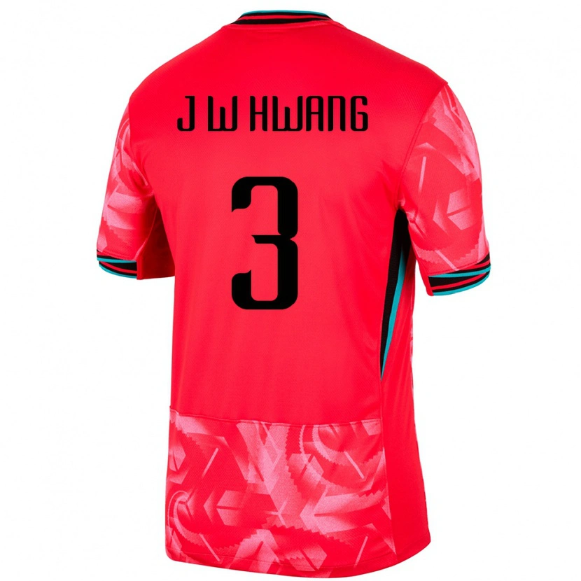 Danxen Børn Sydkorea Jae-Won Hwang #3 Rød Hjemmebane Spillertrøjer 24-26 Trøje T-Shirt