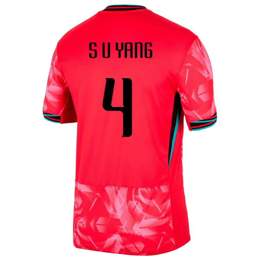 Danxen Børn Sydkorea Seung-Uk Yang #4 Rød Hjemmebane Spillertrøjer 24-26 Trøje T-Shirt