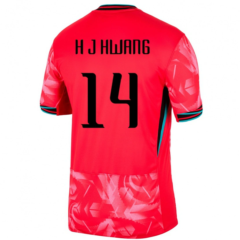 Danxen Børn Sydkorea Jeong-Ho Hwang #14 Rød Hjemmebane Spillertrøjer 24-26 Trøje T-Shirt