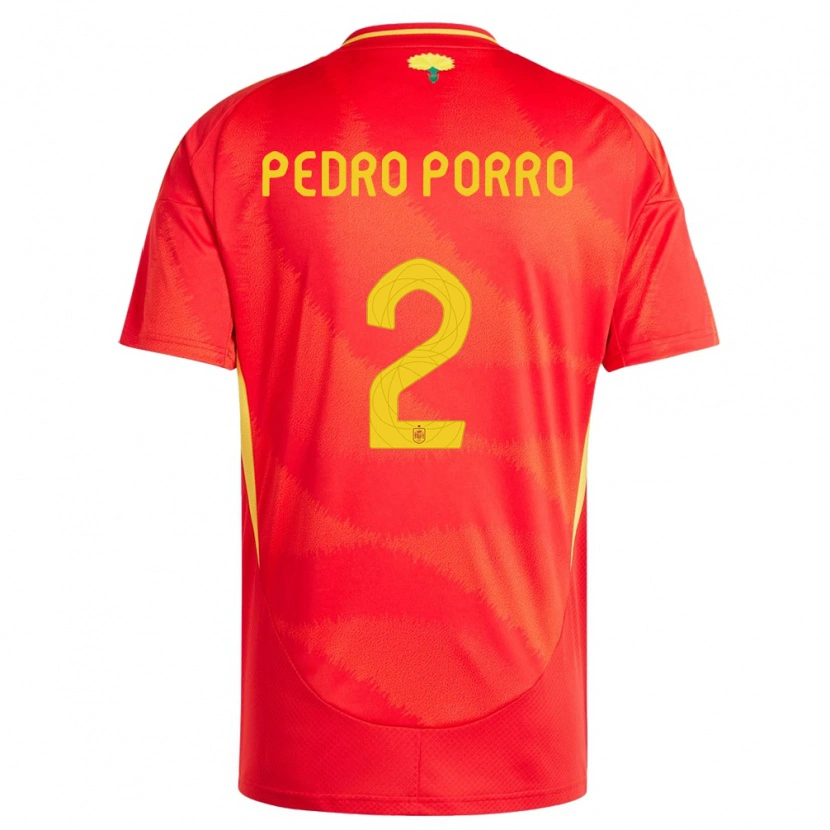 Danxen Børn Spanien Pedro Porro #2 Rød Hjemmebane Spillertrøjer 24-26 Trøje T-Shirt