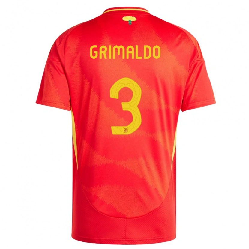 Danxen Børn Spanien Alejandro Grimaldo #3 Rød Hjemmebane Spillertrøjer 24-26 Trøje T-Shirt